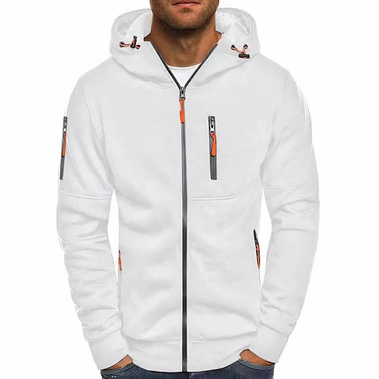 Herren-Zip-Hoodie, weichem Baumwollmix mit, Reißverschluss 1