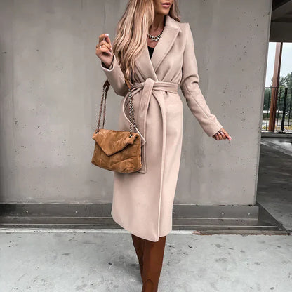 Eleganter Trenchcoat aus Wollmix für Damen – normale Passform, perfekt für Lagen-Look, in mehreren Farben erhältlich 3