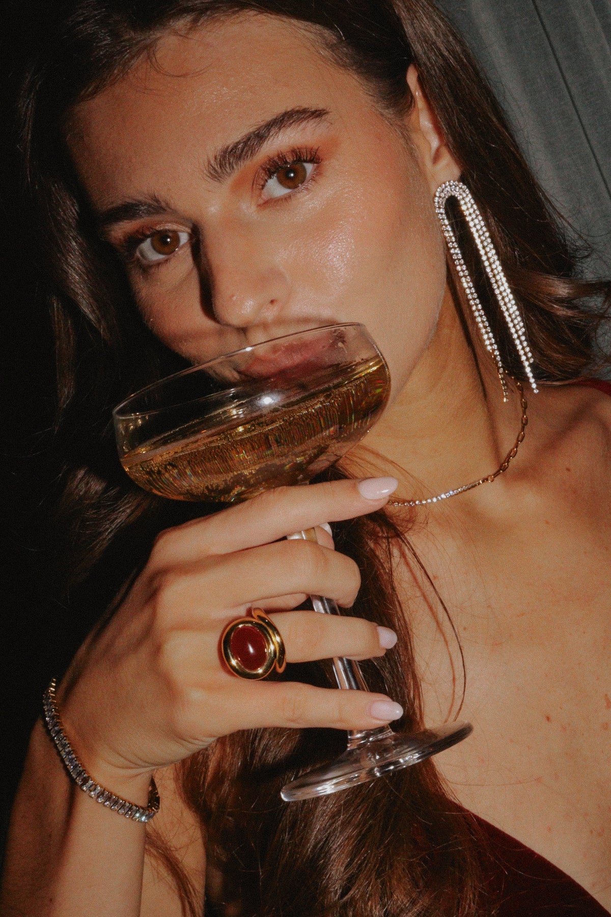 Damen-Ohrhänger, eleganter Kristall-2