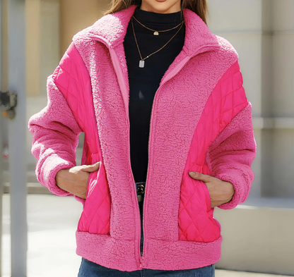 Variant image for Damenjacke Gesteppt Fleece Patchwork-Design-11
