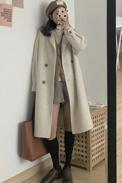 Damen-Lange Winterjacke, Trendiges Polyester, mit Taschen-2