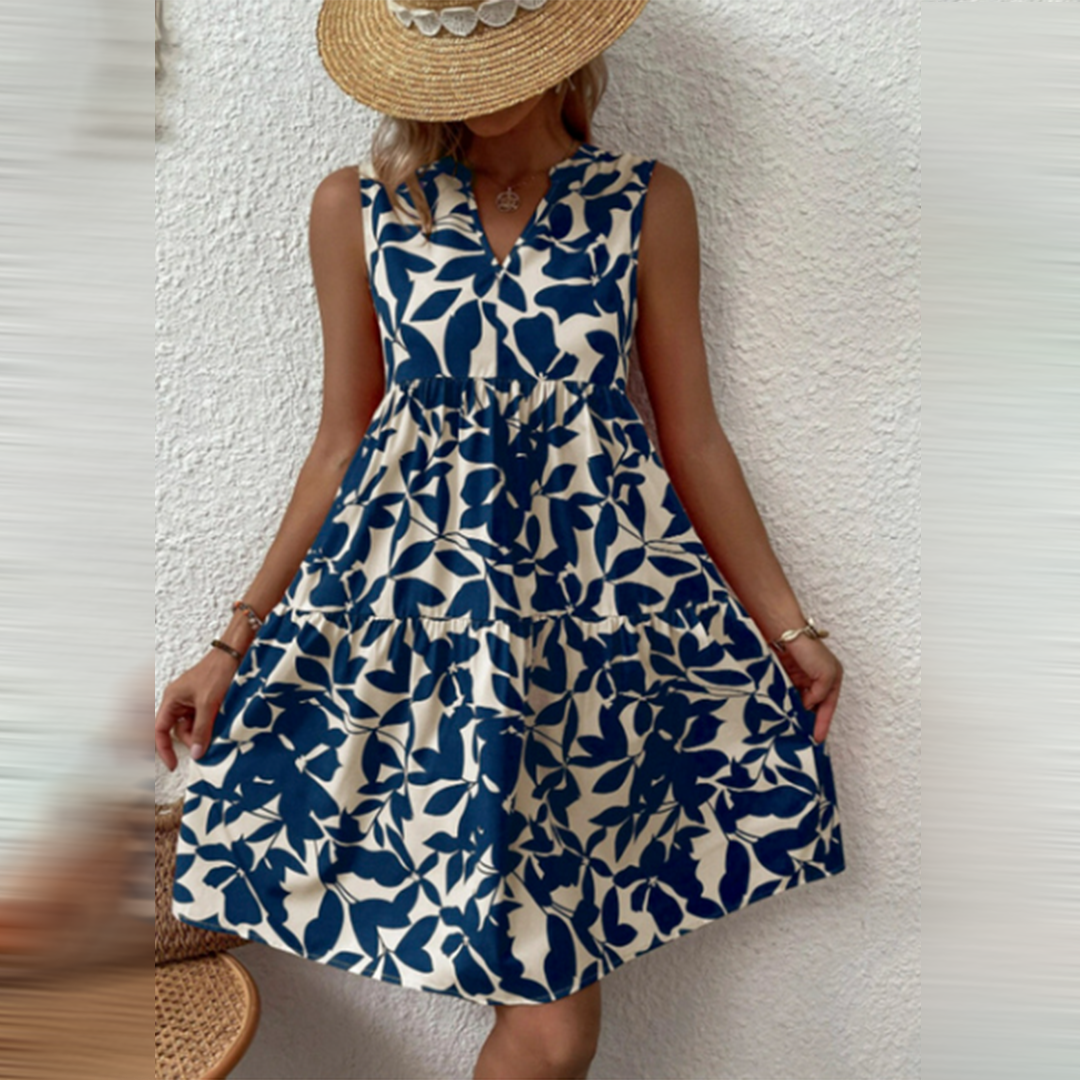 Variant image for Damenkleid A-Linie Polyester Ärmellos Knielang Boho-Stil-11