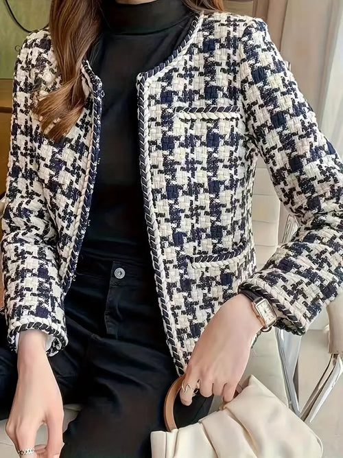 Damen Offene Jacke Lange Ärmel Weiches Material-1