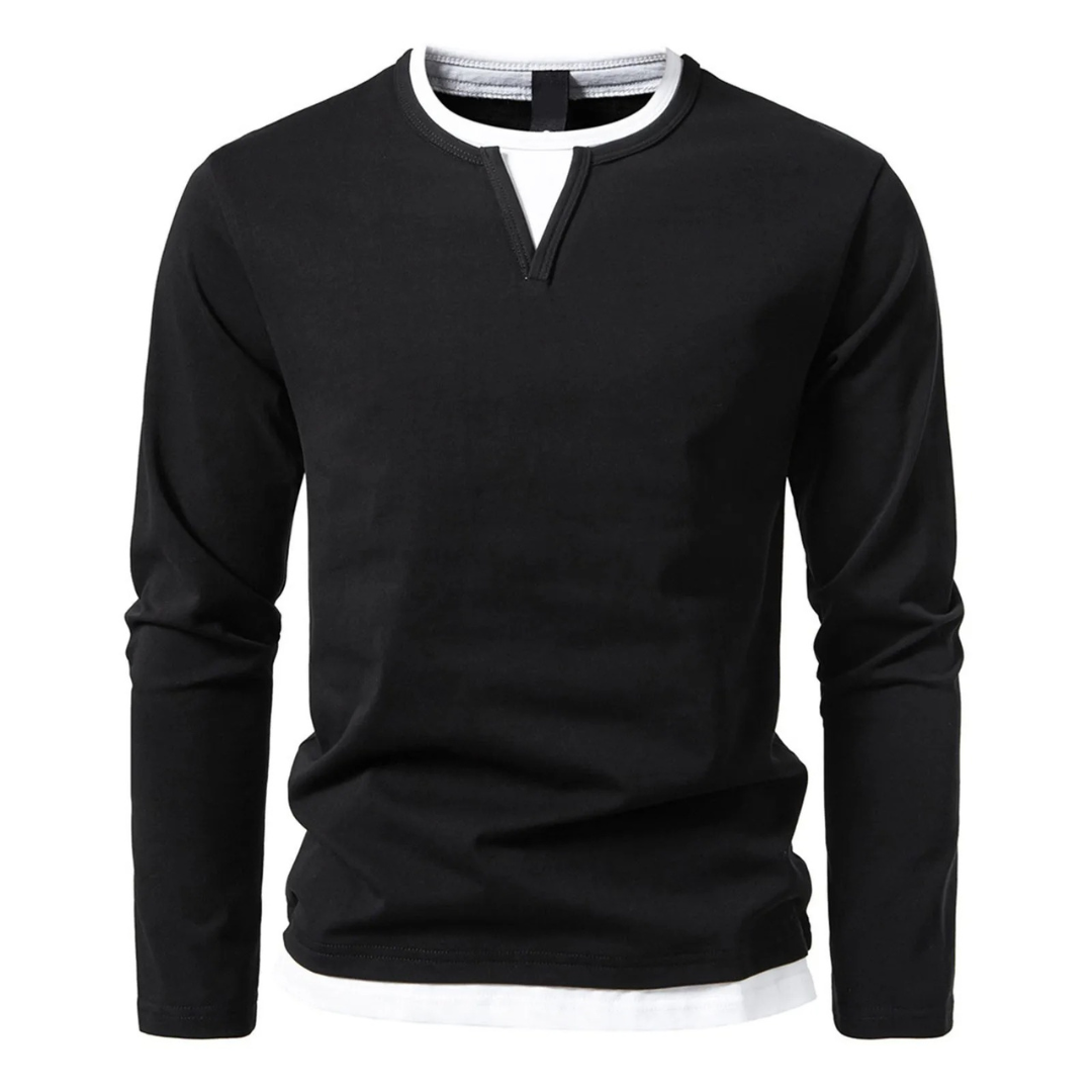 Herren-Langarm-T-Shirt, klassische Baumwolle-1
