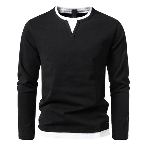 Herren-Langarm-T-Shirt, klassische Baumwolle-1