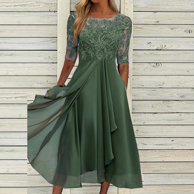 Variant image for Damen-Partykleid, eleganter Polyester für Feiern und romantische Anlässe-19