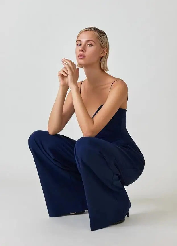Damen-Overall, verstellbare Spaghettiträger, Polyester, Baumwolle-4