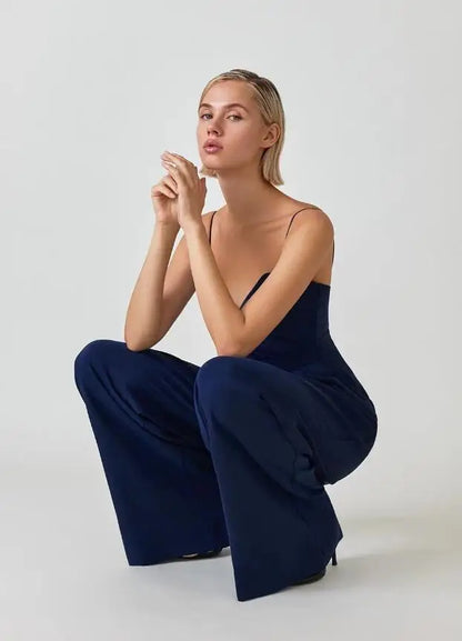 Damen-Overall, verstellbare Spaghettiträger, Polyester, Baumwolle-4