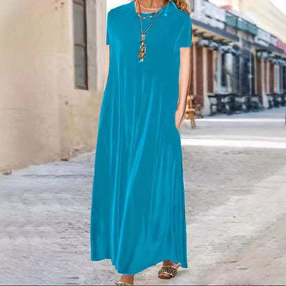A-Linien-Damenkleid mit Rundhalsausschnitt, aus Polyester, langärmelig, elegant-4
