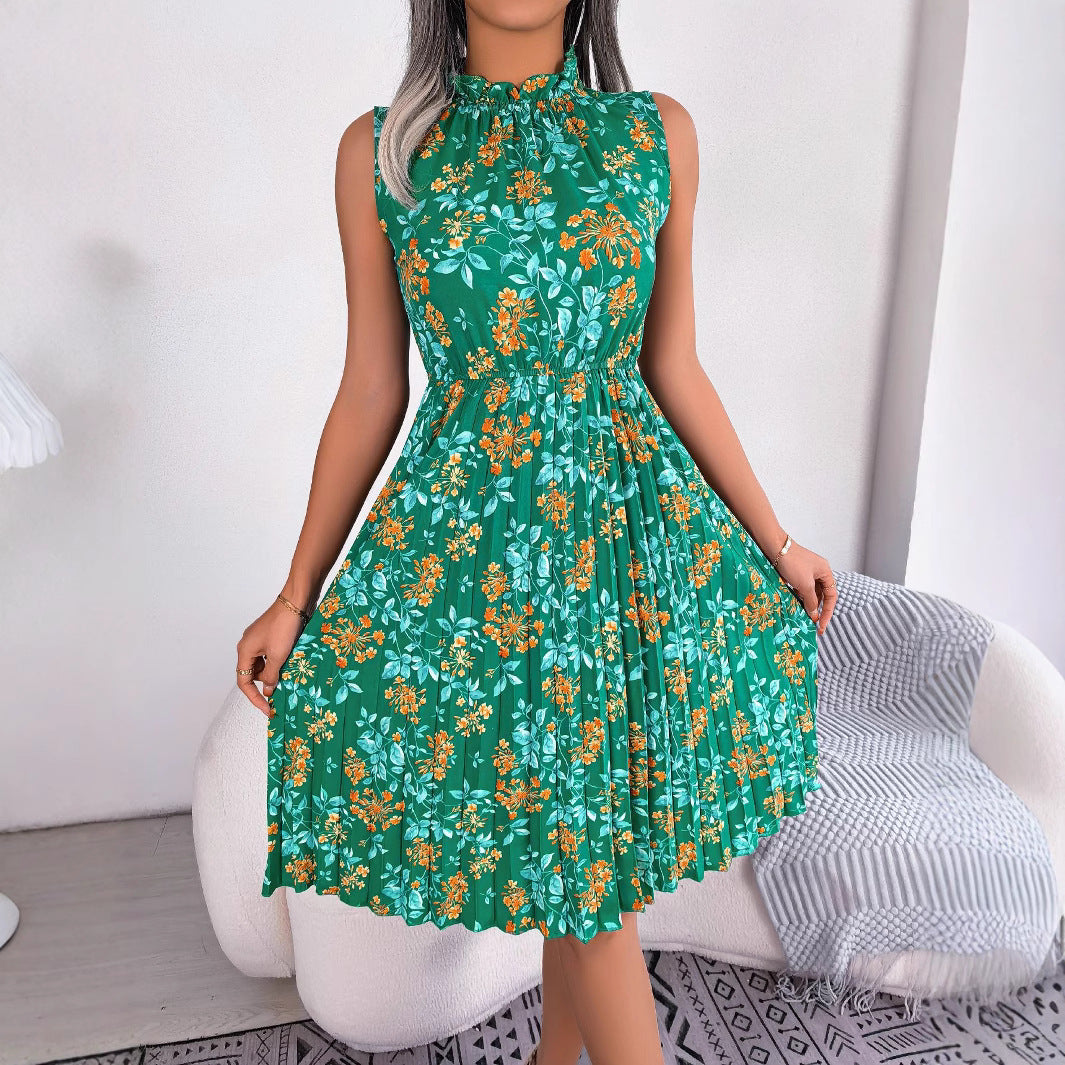 Damen-Midikleid, Rüschensaum, Chiffon-5