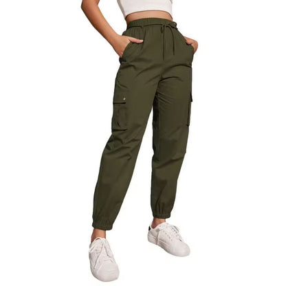 Damen-Cargohose, Loose Fit, nachhaltiger Stoff, mit elastischem Taillenband und Seitentaschen 4
