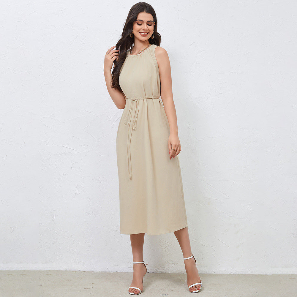 A-Linien-Damenkleid, plissiert, Polyester-4