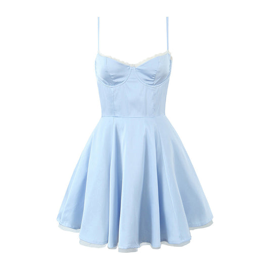 Damen Schulterfreies Kleid Geblümt V-Ausschnitt Polyester-1
