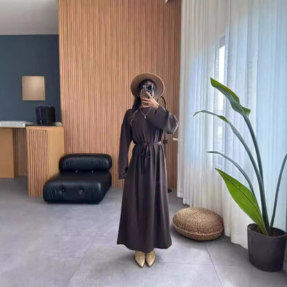 Damen-Maxikleid, Lockeres Drapiertes Polyester, für Fest-2