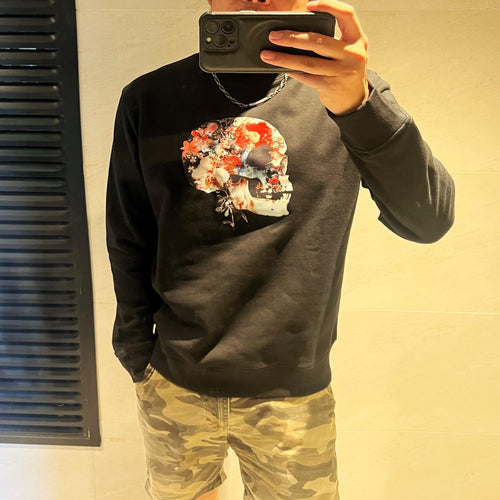 Herrenpullover aus Plüsch, Loose Fit, 100% Baumwolle, Rundhals-1