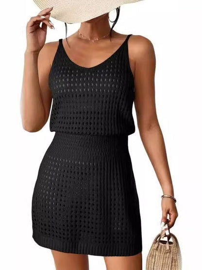 Variant image for Damen-Kleid, kurz, ärmellos, gestricktes Polyester, mit Rundhalsausschnitt-5