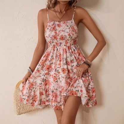 Damen-Midikleid, geblümt, mit verstellbaren Trägern, Polyester-5