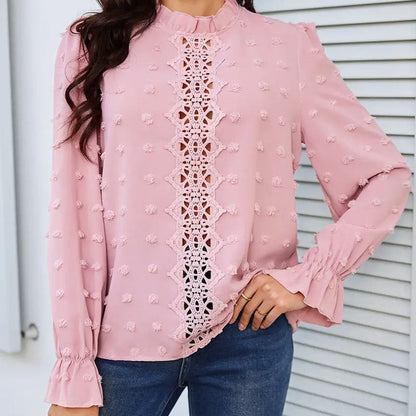 Damen-Chiffonbluse Leicht Dekorative Details-1