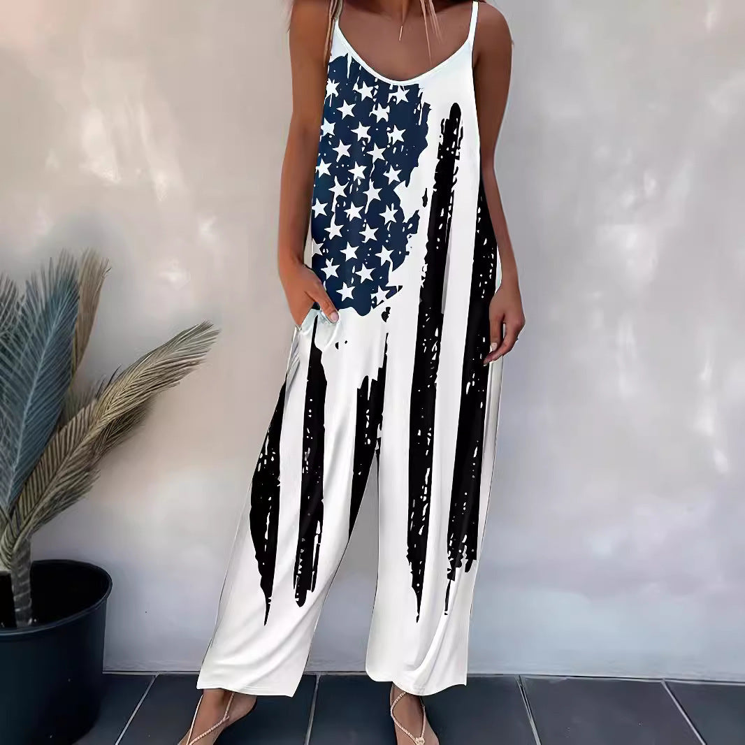 Verstellbare Freizeithosen für Damen aus bedrucktem Polyester – lang und bequem für entspannte Tage 3