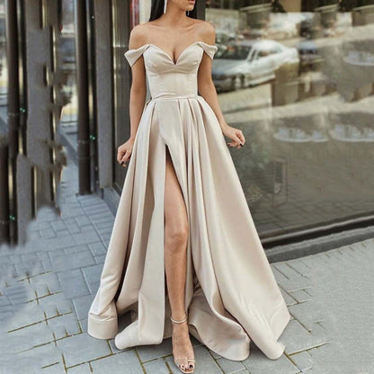 Schöne Damenkleider, A-Linie, V-Ausschnitt, Polyester, Midikleid-6