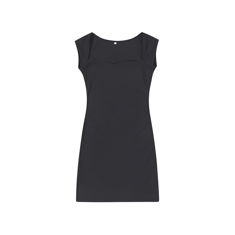 Damen-Bodycon-Kleid, ärmellos, hohe Taille, Polyester-1