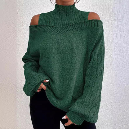 Damen-Strickpullover, oversized Acryl, mit halbrundem Kragen-6