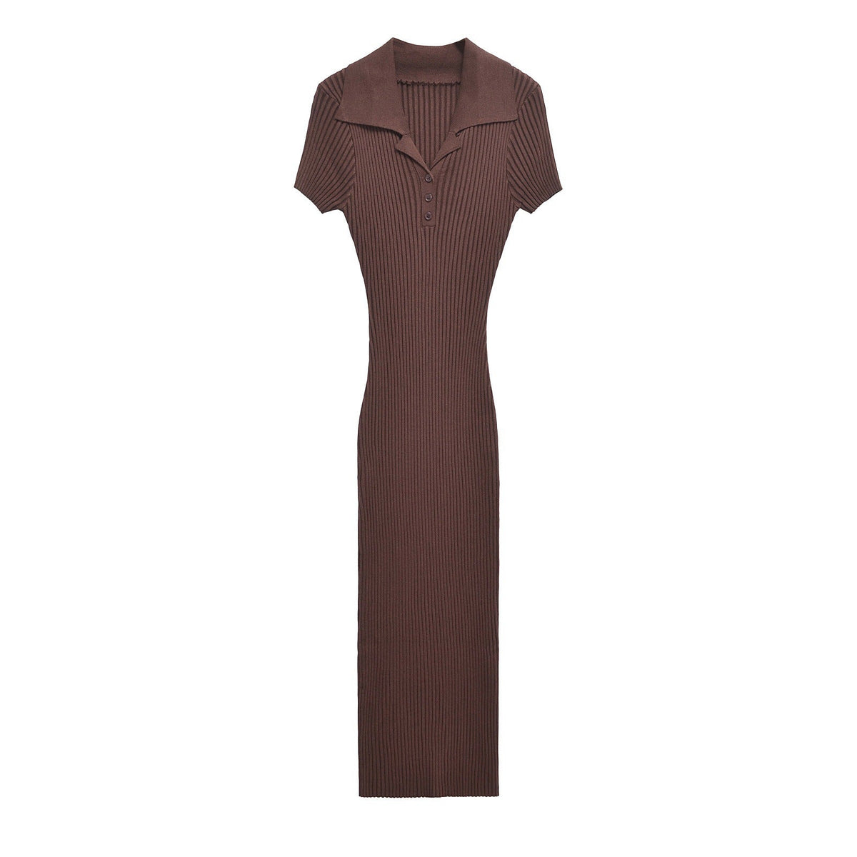 Damen-Maxikleid, strukturiertes Material mit klassischen Knopfdetails 1