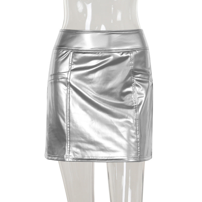 Minirock für Damen in Metallic-Design – figurbetonte Passform, elastischer Stoff, perfekt für Party und Alltag 1