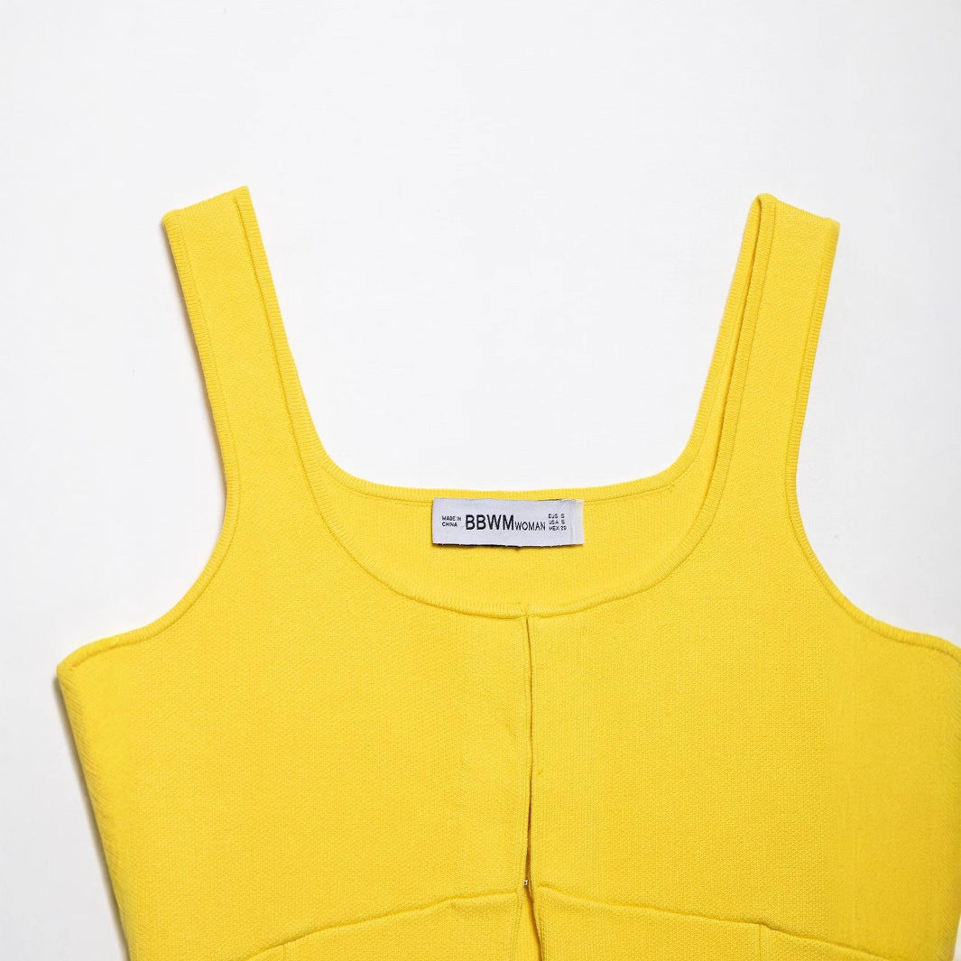 Damen Ärmelloses Top mit beschnittenem Design Weicher Stretch Material 3