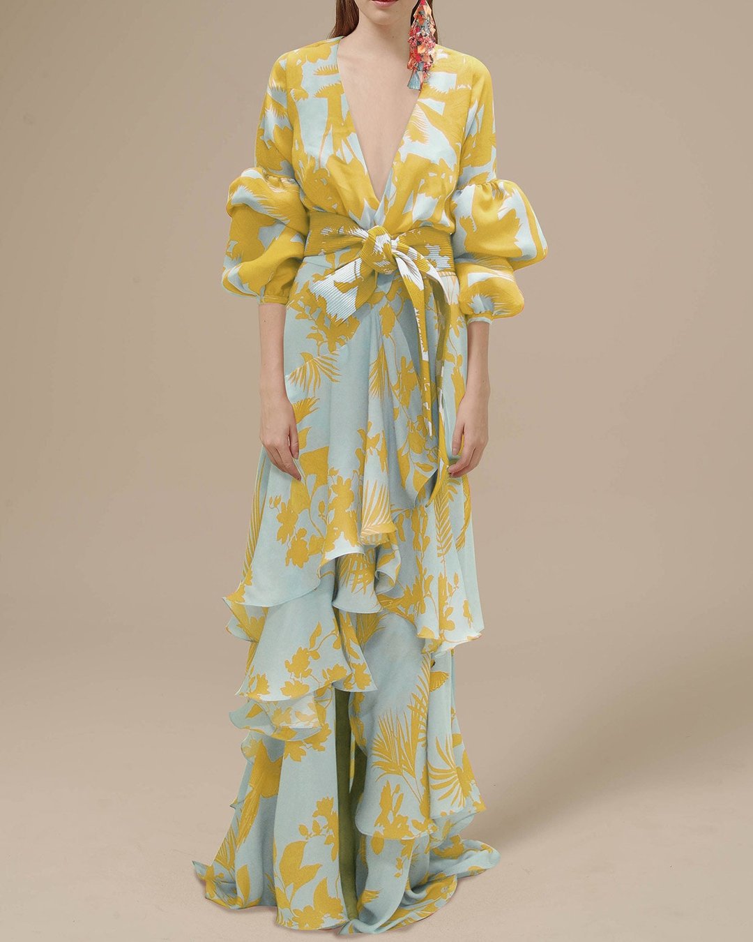 Variant image for Damen-Kleid, gerafftes Chiffon, elegant, fließende Silhouette-1