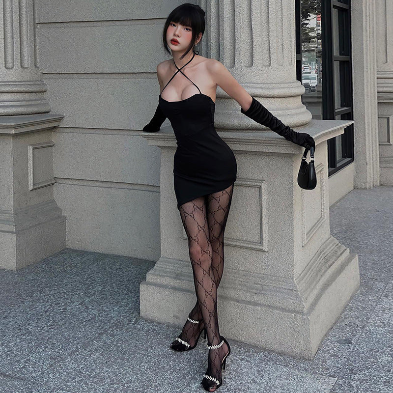 Damen-Minikleid, glitzernd, elastischer Stoff, für Party und Cocktail-1