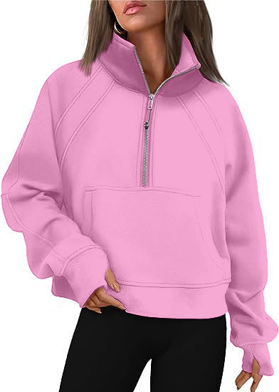 Variant image for Damen-Fleecepullover, kurz, Stehkragen, Slim Fit, Polyester-41