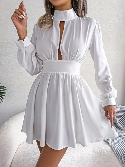 Damen-A-Linien-Kleid, hohe Taille, Polyester-6