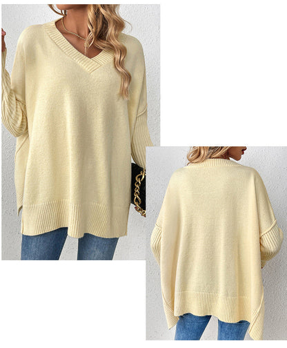 Damen-Strickpullover, V-Ausschnitt, Acryl, langärmelig-2
