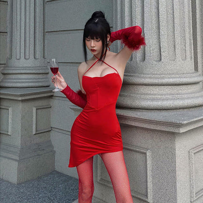 Damen-Minikleid, glitzernd, elastischer Stoff, für Party und Cocktail-3