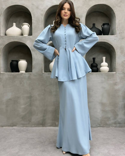 Damenkleid A-Linienförmig Langärmlig Polyester Cardigan Top-6
