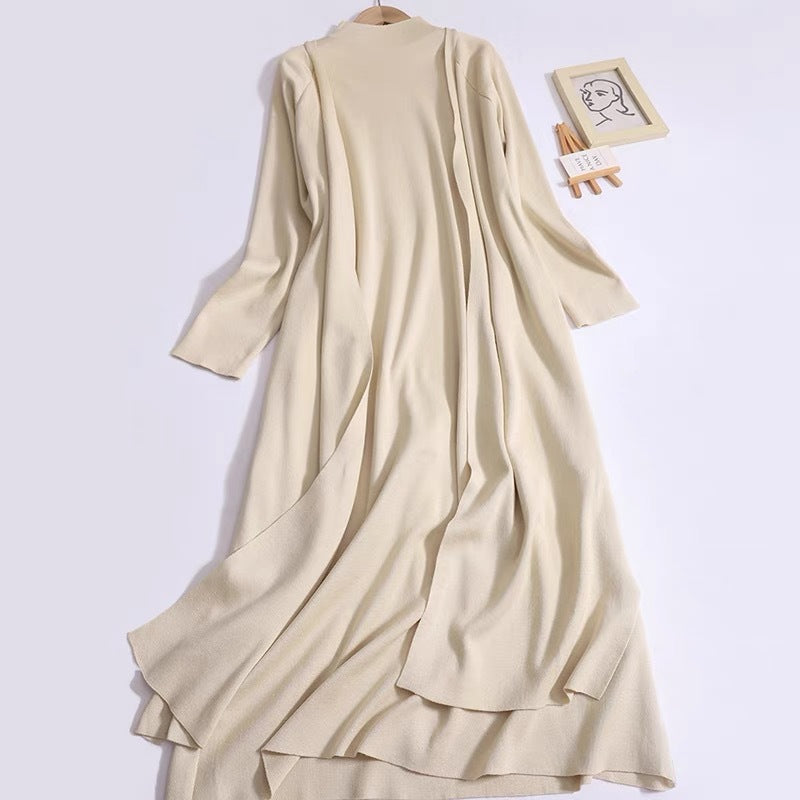 Damen-Kleid-Set, Maxi, Elasthan, mit Hemdjacke und ärmellos, Design-4