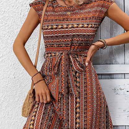 Damen-A-Linien-Midirock, gestreift, aus 100 % gewebtem Stoff-5