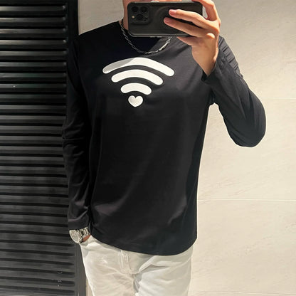 Damen-Langarm-Top, Geometrisches Design, Weiche Baumwolle-1