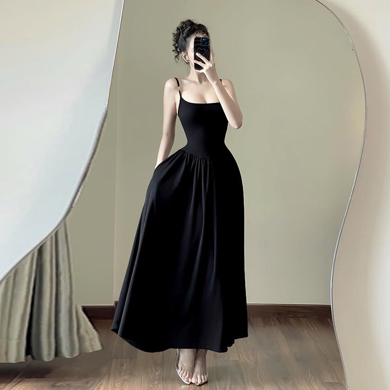 Variant image for Maxikleid Damen Fließendes Rock Spaghettiträger Weicher Stoff-1