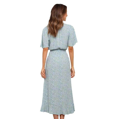 Hellblaues A-Linien-Midi-Kleid aus Chiffon mit regulären Ärmeln – perfekt für Sommerfeste 6