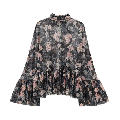 Damenbluse mit Blumenmuster und Rüschen-Design – leicht und bequem für Frühling und Sommer 5