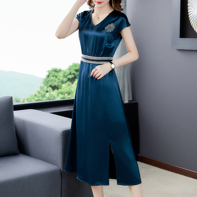 Damen-Slim-Fit-Midirock aus Polyester-1