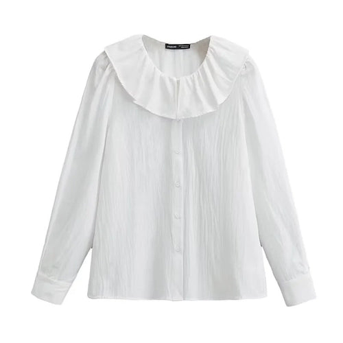 Damen-Bluse, voluminöser Kragen, leichtes Material 1