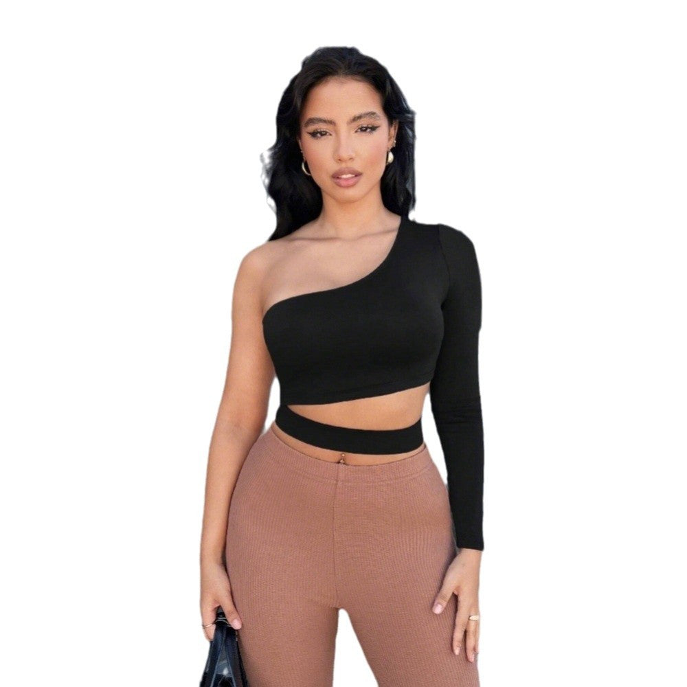 Damen-Top, asymmetrisch langarm, weicher Stoff 6