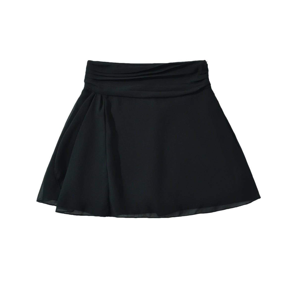 Schwarzer Minirock aus Chiffon mit elegantem Wrap-Design – leicht und atmungsaktiv für Sommerpartys und Abendveranstaltungen 5