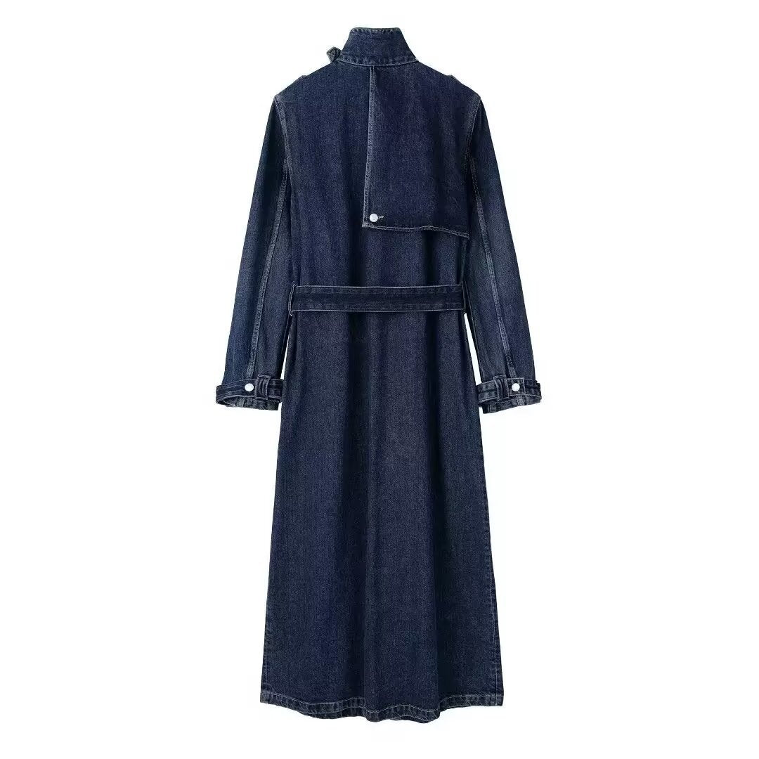 Damenjacke Lang Stehkragen Polyester mit langen Ärmeln-2
