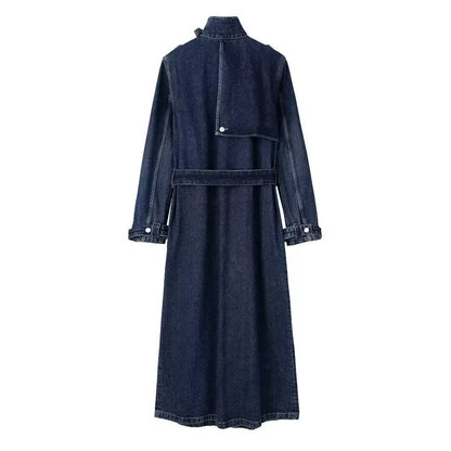Damenjacke Lang Stehkragen Polyester mit langen Ärmeln-2