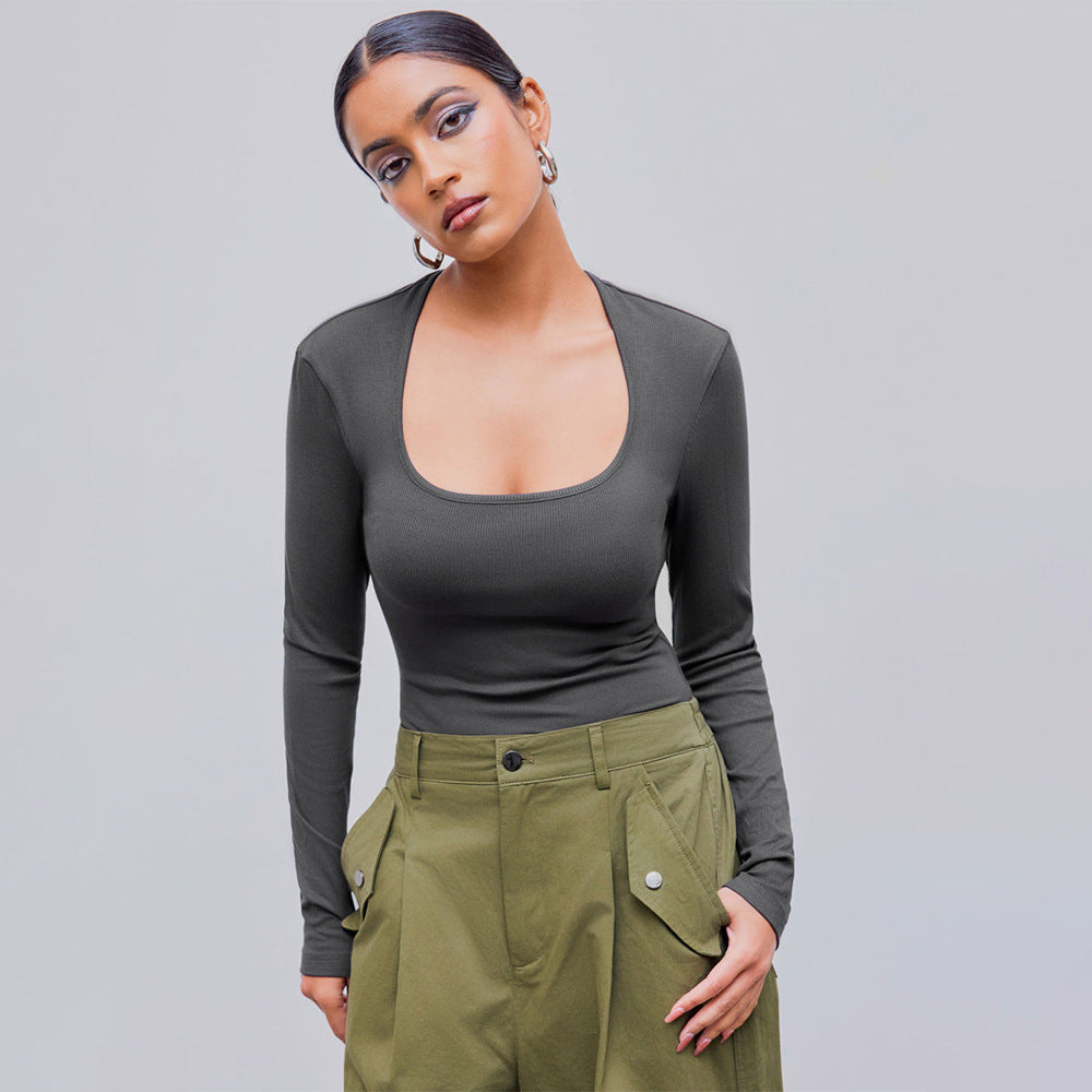 Damen-Partytop – hohe Taille, Slim Fit, minimalistisch, 100% Baumwolle-1