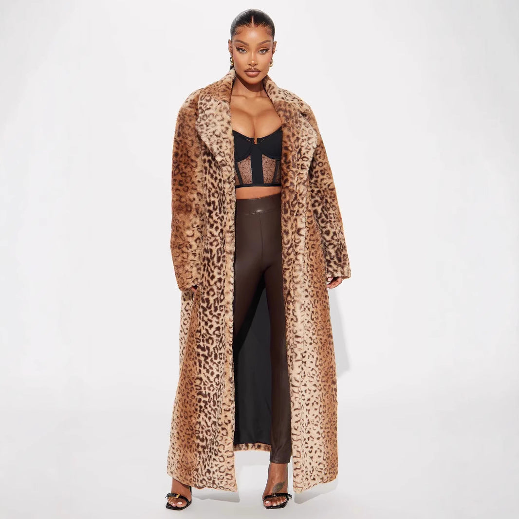 Damen-Mantel, Loose Fit, Kunstfell, Tiermuster 2